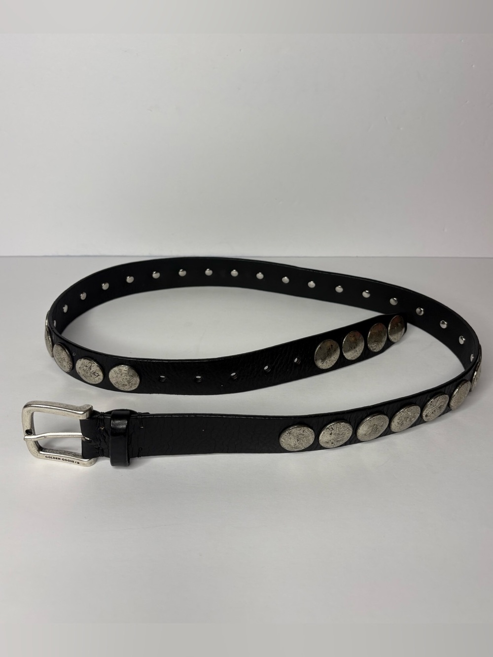 Golden Goose Trinidad Studded Leather Belt Sz 95